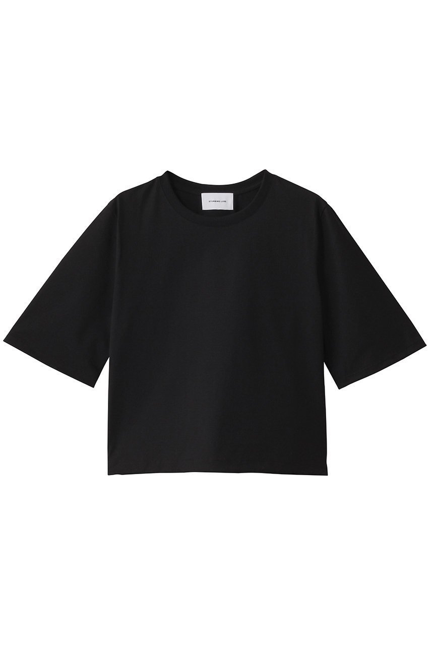 【スタニングルアー/STUNNING LURE】のウルティマコットンTシャツ インテリア・キッズ・メンズ・レディースファッション・服の通販 founy(ファニー) 　ファッション　Fashion　レディースファッション　Fashion for Women　トップス・カットソー　Cut & Sew Tops　キャミソール&ノースリーブ　Camisoles & Sleeveless Tops　シャツ・ブラウス・オフィスカジュアル　Elegant Blouses & Button-Ups　ロングTシャツ・Tシャツ　Longline T-Shirts & Tees　カットソー・ベーシックTシャツ　Cut-and-Sewn Tops / Stretch Tees & Basics　キャミソール　Camisole, Spaghetti Strap Top　シンプル　Simple, Minimal　スリーブ　Sleeve, Long Sleeve / Short Sleeve　タンク　Tank Top, Sleeveless Top　ブラック|ID: prp329100004494675 ipo3291000000032851637