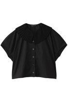 【ミズイロ インド/mizuiro ind】のpleats collar shirt シャツ black|ID:prp329100004494681