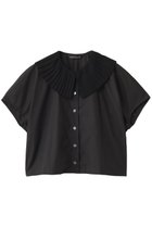 【ミズイロ インド/mizuiro ind】のpleats collar shirt シャツ blackA|ID:prp329100004494681