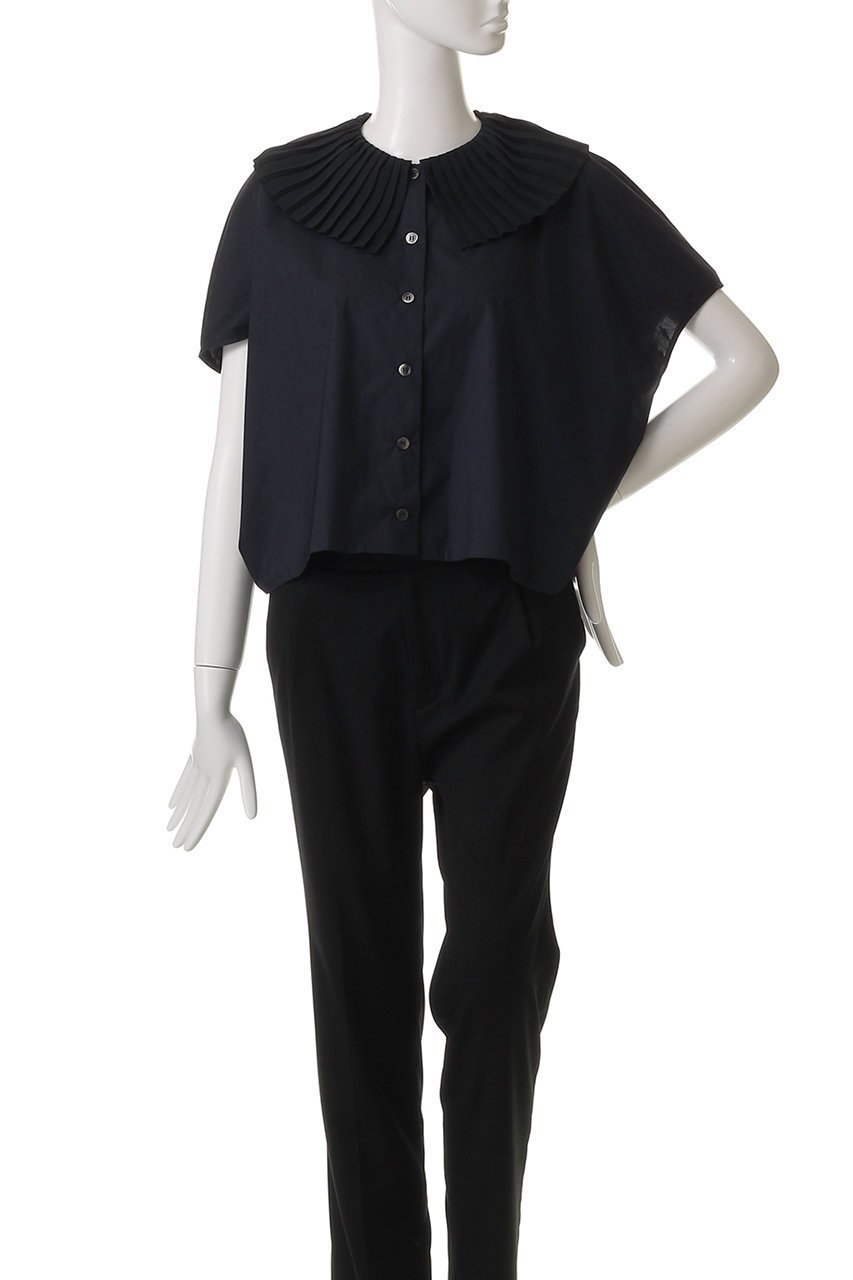 【ミズイロ インド/mizuiro ind】のpleats collar shirt シャツ 人気、トレンドファッション・服の通販 founy(ファニー) 　ファッション　Fashion　レディースファッション　Fashion for Women　トップス・カットソー　Cut & Sew Tops　シャツ・ブラウス・オフィスカジュアル　Elegant Blouses & Button-Ups　おすすめ　Recommended / Our Picks　クラシカル　Classical, Vintage-Inspired　ショート　Short, Short Length　スリーブ　Sleeve, Long Sleeve / Short Sleeve　ダウン　Down, Puffer　デニム　Denim, Jeans Material　ファブリック　Fabric, Textile　プリーツ　Pleats, Pleated　ボトム　Bottoms, Lower Wear　エレガント 上品　Elegant　other-2|ID: prp329100004494681 ipo3291000000032810613