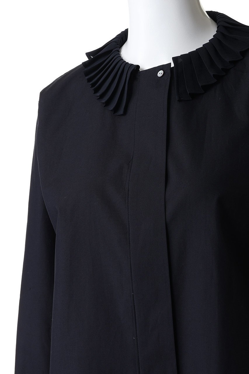 【ミズイロ インド/mizuiro ind】のpleats collar shirt シャツ 人気、トレンドファッション・服の通販 founy(ファニー) 　ファッション　Fashion　レディースファッション　Fashion for Women　トップス・カットソー　Cut & Sew Tops　シャツ・ブラウス・オフィスカジュアル　Elegant Blouses & Button-Ups　スウェット / スエット　Sweatshirt, Sweatwear　スリーブ　Sleeve, Long Sleeve / Short Sleeve　フロント　Front, Front Design　プリーツ　Pleats, Pleated　ロング　Long, Long-Length　エレガント 上品　Elegant　新作・新入荷　New Arrivals / New In　other-5|ID: prp329100004494681 ipo3291000000034735226