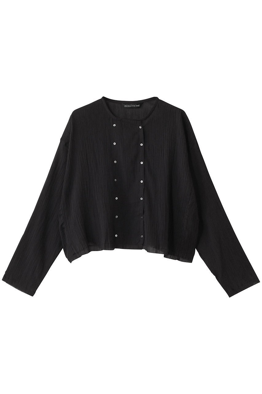 【ミズイロ インド/mizuiro ind】のcotton crape short shirt シャツ インテリア・キッズ・メンズ・レディースファッション・服の通販 founy(ファニー) 　ファッション　Fashion　レディースファッション　Ladies' Fashion Online　トップス・カットソー　Tops/Tshirt　シャツ/ブラウス　Shirts/Blouses　ロング / Tシャツ　T-Shirts　シアー　Sheer　ショート　Short　スリーブ　Sleeve　ロング　Long　ワイド　Wide　再入荷　Restock/Back In Stock/Re Arrival　夏　Summer　春　Spring　S/S・春夏　Ss・Spring/Summer　black|ID: prp329100004494698 ipo3291000000032648147