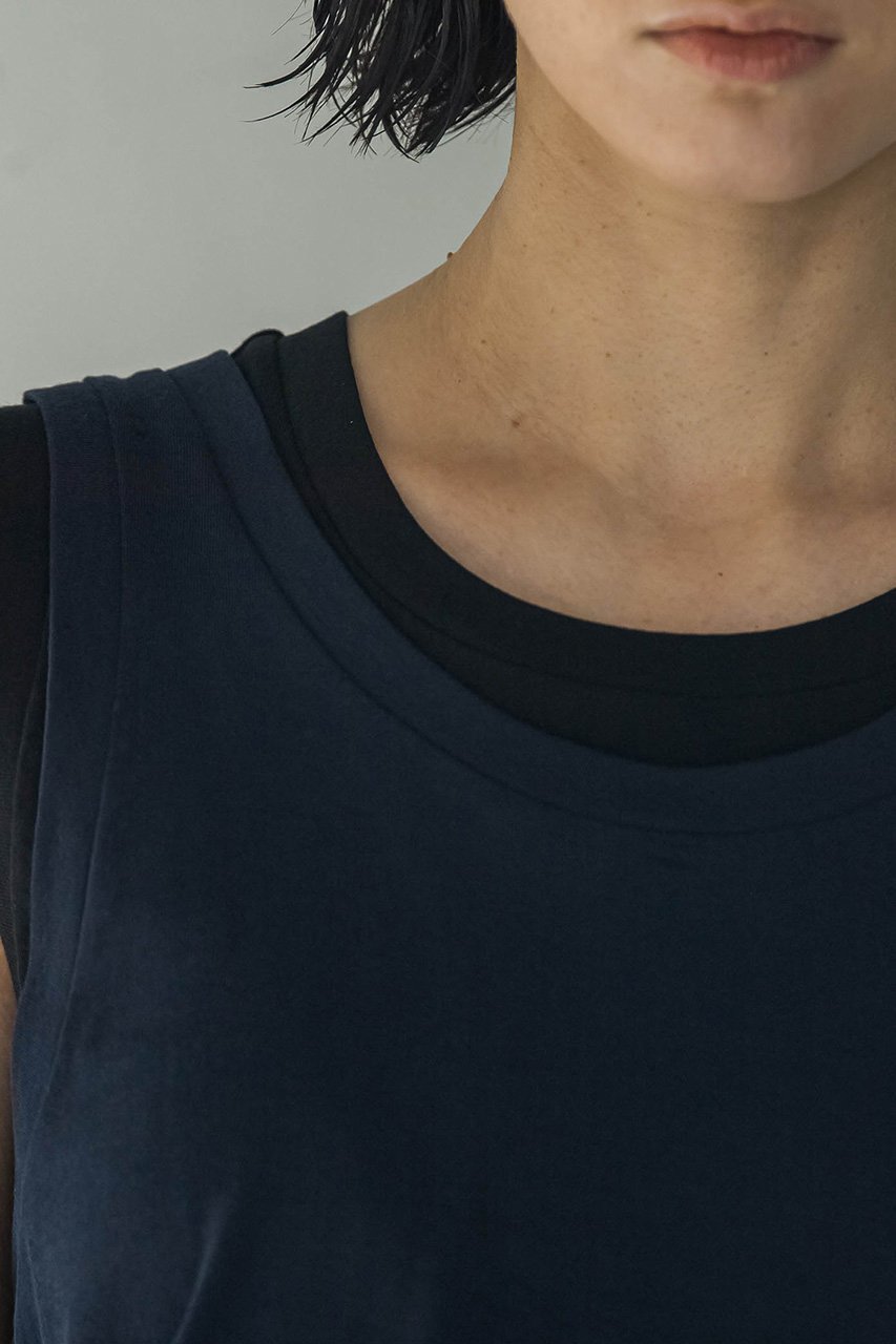 【エッセン ロートレアモン/ESSEN LAUTREAMONT】のシアーコットンレイヤードタンク 人気、トレンドファッション・服の通販 founy(ファニー) 　ファッション　Fashion　レディースファッション　WOMEN　トップス・カットソー　Tops/Tshirt　キャミソール / ノースリーブ　No Sleeves　シャツ/ブラウス　Shirts/Blouses　ロング / Tシャツ　T-Shirts　カットソー　Cut and Sewn　インナー　Inner　キャミソール　Camisole　ストレッチ　Stretch　タンク　Tank　バランス　Balance　フィット　Fit　ブルゾン　Blouson　NEW・新作・新着・新入荷　New Arrivals　other-5|ID: prp329100004494700 ipo3291000000031699075