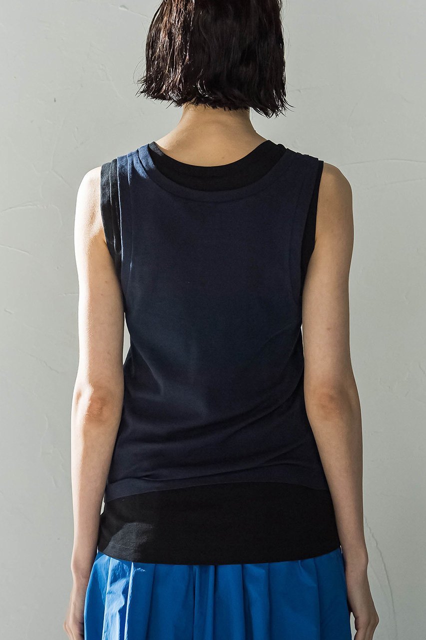 【エッセン ロートレアモン/ESSEN LAUTREAMONT】のシアーコットンレイヤードタンク 人気、トレンドファッション・服の通販 founy(ファニー) 　ファッション　Fashion　レディースファッション　Fashion for Women　トップス・カットソー　Cut & Sew Tops　キャミソール&ノースリーブ　Camisoles & Sleeveless Tops　シャツ・ブラウス・オフィスカジュアル　Elegant Blouses & Button-Ups　ロングTシャツ・Tシャツ　Longline T-Shirts & Tees　カットソー・ベーシックTシャツ　Cut-and-Sewn Tops / Stretch Tees & Basics　インナー　Innerwear　キャミソール　Camisole, Spaghetti Strap Top　ストレッチ　Stretch, Stretchy Fabric　タンク　Tank Top, Sleeveless Top　バランス　Balance, Style Balance　フィット　Fit, Slim Fit　ブルゾン　Blouson, Bomber Jacket　other-3|ID: prp329100004494700 ipo3291000000032841795