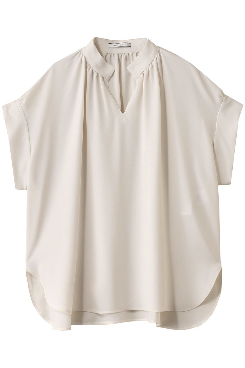 【ベイジ,/BEIGE,】のCELOSIA(セロシア)/スキッパーブラウス(ウォッシャブル対応) 人気、トレンドファッション・服の通販 founy(ファニー) 　ファッション　Fashion　レディースファッション　Fashion for Women　トップス・カットソー　Cut & Sew Tops　シャツ・ブラウス・オフィスカジュアル　Elegant Blouses & Button-Ups　ウォッシャブル　Machine Washable　エレガント 上品　Elegant　ギャザー　Gathered, Ruffled　ショート　Short, Short Length　スキッパー　Skipper, Open Collar　スリーブ　Sleeve, Long Sleeve / Short Sleeve　デコルテ　Décolleté, Neckline　バランス　Balance, Style Balance　 other-1|ID: prp329100004494706 ipo3291000000032838365