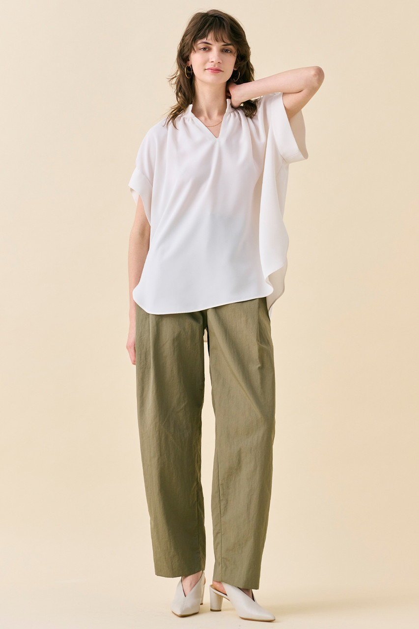 【ベイジ,/BEIGE,】のCELOSIA(セロシア)/スキッパーブラウス(ウォッシャブル対応) 人気、トレンドファッション・服の通販 founy(ファニー) 　ファッション　Fashion　レディースファッション　Fashion for Women　トップス・カットソー　Cut & Sew Tops　シャツ・ブラウス・オフィスカジュアル　Elegant Blouses & Button-Ups　ウォッシャブル　Machine Washable　エレガント 上品　Elegant　ギャザー　Gathered, Ruffled　ショート　Short, Short Length　スキッパー　Skipper, Open Collar　スリーブ　Sleeve, Long Sleeve / Short Sleeve　デコルテ　Décolleté, Neckline　バランス　Balance, Style Balance　other-6|ID: prp329100004494706 ipo3291000000032838411