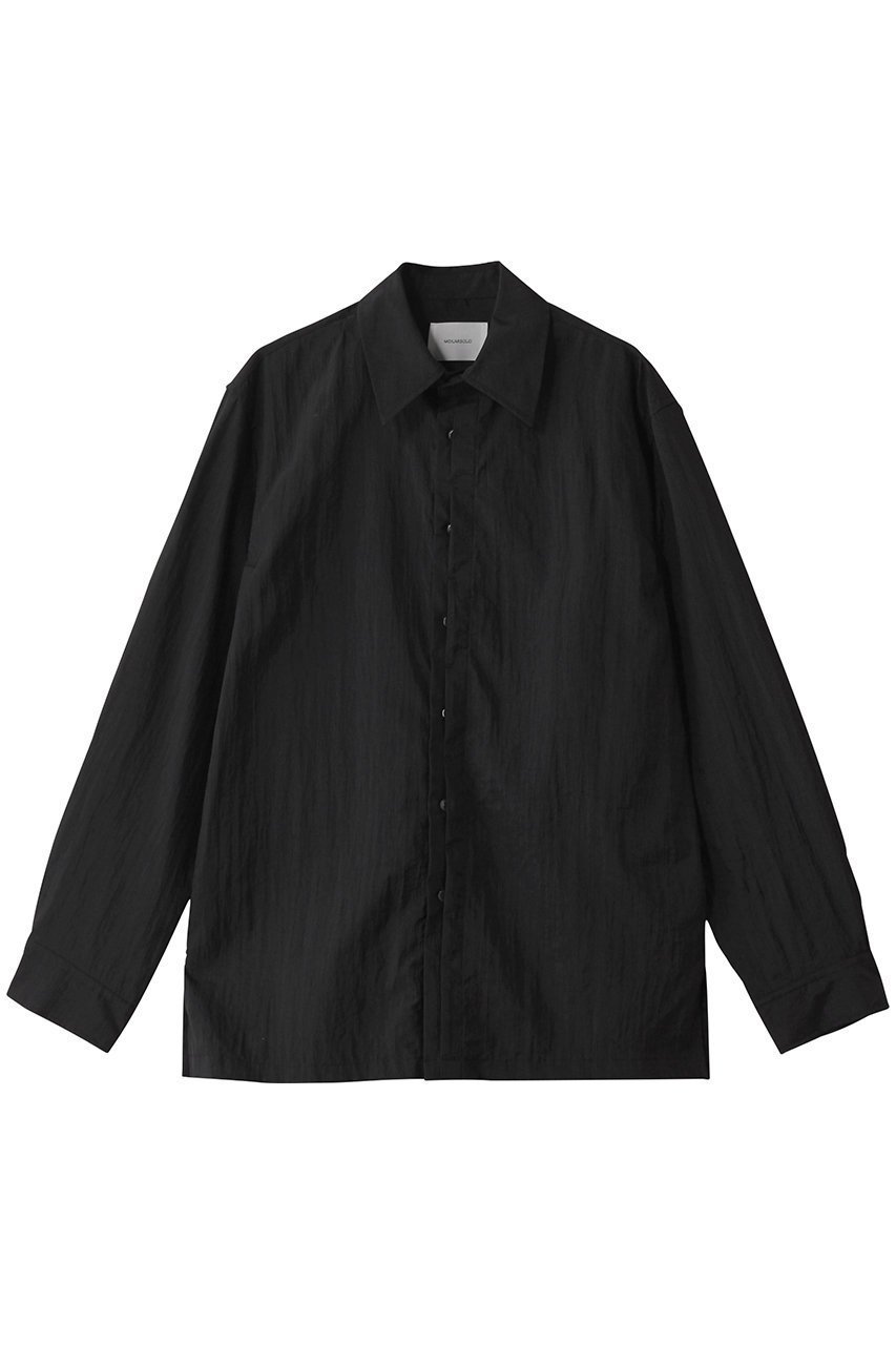 【ミディウミソリッド/MIDIUMISOLID / MEN】の【MEN】fly front nylon SH シャツ インテリア・キッズ・メンズ・レディースファッション・服の通販 founy(ファニー) 　ファッション　Fashion　メンズファッション　Fashion for Men　シンプル　Simple, Minimal　スリーブ　Sleeve, Long Sleeve / Short Sleeve　ロング　Long, Long-Length　長袖　Long Sleeve, Full Sleeve　black|ID: prp329100004494707 ipo3291000000032835482