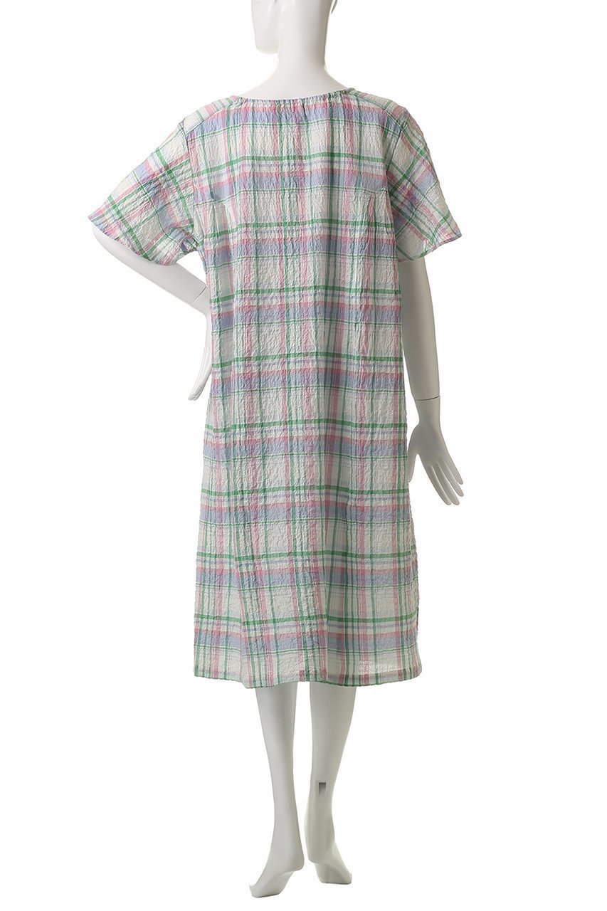 【キッドブルー/KID BLUE】の25シャーリングチェックナイティ 人気、トレンドファッション・服の通販 founy(ファニー) 　ファッション　Fashion　レディースファッション　Fashion for Women　シャーリング　Shirring, Ruched　スリーブ　Sleeve, Long Sleeve / Short Sleeve　チェック　Check, Plaid, Tartan　パジャマ　Pajamas, Sleepwear　フェミニン　Feminine, Girly　フレア　Flare, Flared　人気　Popular, Best Seller　再入荷　Restock / Back in Stock　other-4|ID: prp329100004494710 ipo3291000000032833632