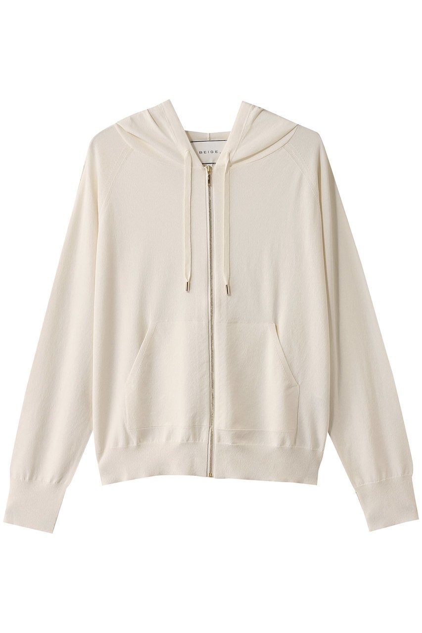 【ベイジ,/BEIGE,】のMONSTERA(モンステラ)/フーデットニット(ウォッシャブル対応) インテリア・キッズ・メンズ・レディースファッション・服の通販 founy(ファニー) 　ファッション　Fashion　レディースファッション　Fashion for Women　トップス・カットソー　Cut & Sew Tops　ニット　Knit Tops & Sweaters　カーディガン・羽織り　Layered Style Cardigans　ウォッシャブル　Machine Washable　カーディガン　Cardigan, Knitwear　ジップ　Zip, Zipper　バランス　Balance, Style Balance　リュクス　Luxury, Elegant, High-End, Chic　エレガント 上品　Elegant　Ecru|ID: prp329100004494723 ipo3291000000032923645