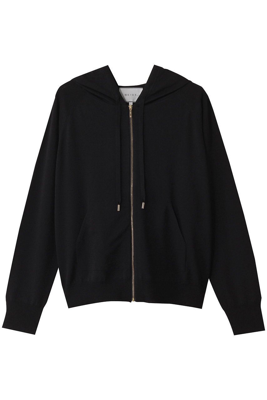 【ベイジ,/BEIGE,】のMONSTERA(モンステラ)/フーデットニット(ウォッシャブル対応) インテリア・キッズ・メンズ・レディースファッション・服の通販 founy(ファニー) 　ファッション　Fashion　レディースファッション　Fashion for Women　トップス・カットソー　Cut & Sew Tops　ニット　Knit Tops & Sweaters　カーディガン・羽織り　Layered Style Cardigans　ウォッシャブル　Machine Washable　カーディガン　Cardigan, Knitwear　ジップ　Zip, Zipper　バランス　Balance, Style Balance　リュクス　Luxury, Elegant, High-End, Chic　エレガント 上品　Elegant　Black|ID: prp329100004494723 ipo3291000000032923652