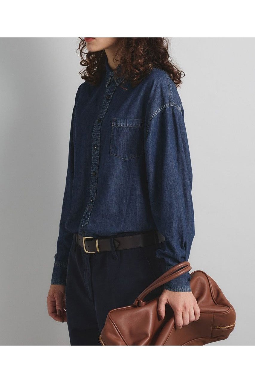 【ブリル/BRILL】のダンガリーシャツ 人気、トレンドファッション・服の通販 founy(ファニー) 　ファッション　Fashion　レディースファッション　WOMEN　トップス・カットソー　Tops/Tshirt　シャツ/ブラウス　Shirts/Blouses　スリーブ　Sleeve　デニム　Denim　フロント　Front　ボトム　Bottom　ロング　Long　ヴィンテージ　Vintage　NEW・新作・新着・新入荷　New Arrivals　other-2|ID: prp329100004494724 ipo3291000000031699257