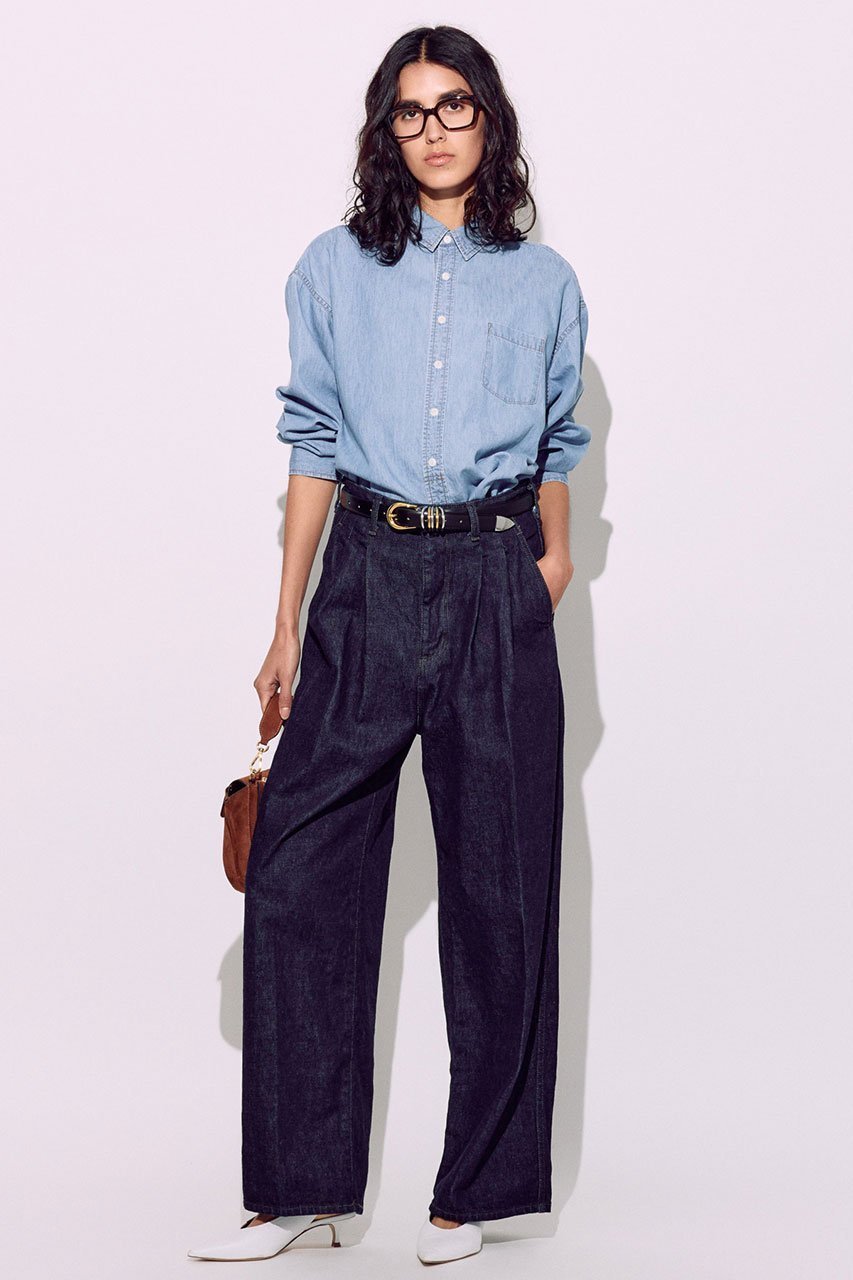 【ブリル/BRILL】のダンガリーシャツ 人気、トレンドファッション・服の通販 founy(ファニー) 　ファッション　Fashion　レディースファッション　Fashion for Women　トップス・カットソー　Cut & Sew Tops　シャツ・ブラウス・オフィスカジュアル　Elegant Blouses & Button-Ups　スリーブ　Sleeve, Long Sleeve / Short Sleeve　デニム　Denim, Jeans Material　フロント　Front, Front Design　ボトム　Bottoms, Lower Wear　ロング　Long, Long-Length　ヴィンテージ　Vintage Style　other-4|ID: prp329100004494724 ipo3291000000032812190