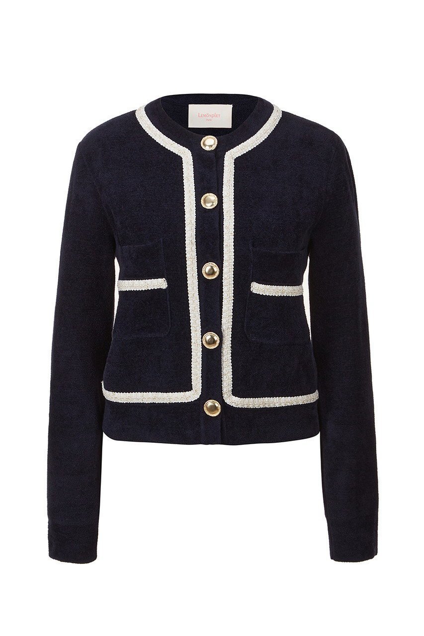 【レモンプレット/Lemonplet】のMIFERE CARDIGAN インテリア・キッズ・メンズ・レディースファッション・服の通販 founy(ファニー) 　ファッション　Fashion　レディースファッション　Fashion for Women　トップス・カットソー　Cut & Sew Tops　カーディガン・羽織り　Layered Style Cardigans　シャツ・ブラウス・オフィスカジュアル　Elegant Blouses & Button-Ups　ロングTシャツ・Tシャツ　Longline T-Shirts & Tees　カットソー・ベーシックTシャツ　Cut-and-Sewn Tops / Stretch Tees & Basics　カーディガン　Cardigan, Knitwear　クラシック　Classic, Timeless Style　スマート　Smart, Elegant　フロント　Front, Front Design　ブレード　Braid, Decorative Trim　ポケット　Pocket, Pocket Detail　エレガント 上品　Elegant　NAVY|ID: prp329100004496040 ipo3291000000036148755