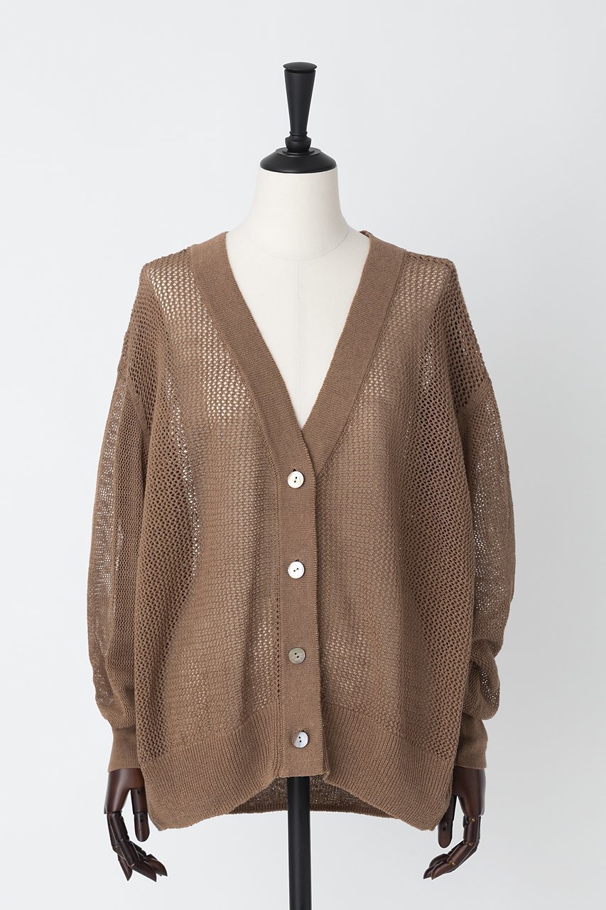 【オーヴィル/EAUVIRE】のワイドカーディガン インテリア・キッズ・メンズ・レディースファッション・服の通販 founy(ファニー) 　ファッション　Fashion　レディースファッション　Fashion for Women　トップス・カットソー　Cut & Sew Tops　カーディガン・羽織り　Layered Style Cardigans　シャツ・ブラウス・オフィスカジュアル　Elegant Blouses & Button-Ups　ロングTシャツ・Tシャツ　Longline T-Shirts & Tees　カットソー・ベーシックTシャツ　Cut-and-Sewn Tops / Stretch Tees & Basics　カーディガン　Cardigan, Knitwear　フィット　Fit, Slim Fit　ミックス　Mix, Mixed Style　メッシュ　Mesh, Net Fabric　リネン　Linen, Linen Fabric　ワイド　Wide, Wide Fit　テラコッタ|ID: prp329100004496044 ipo3291000000031711274