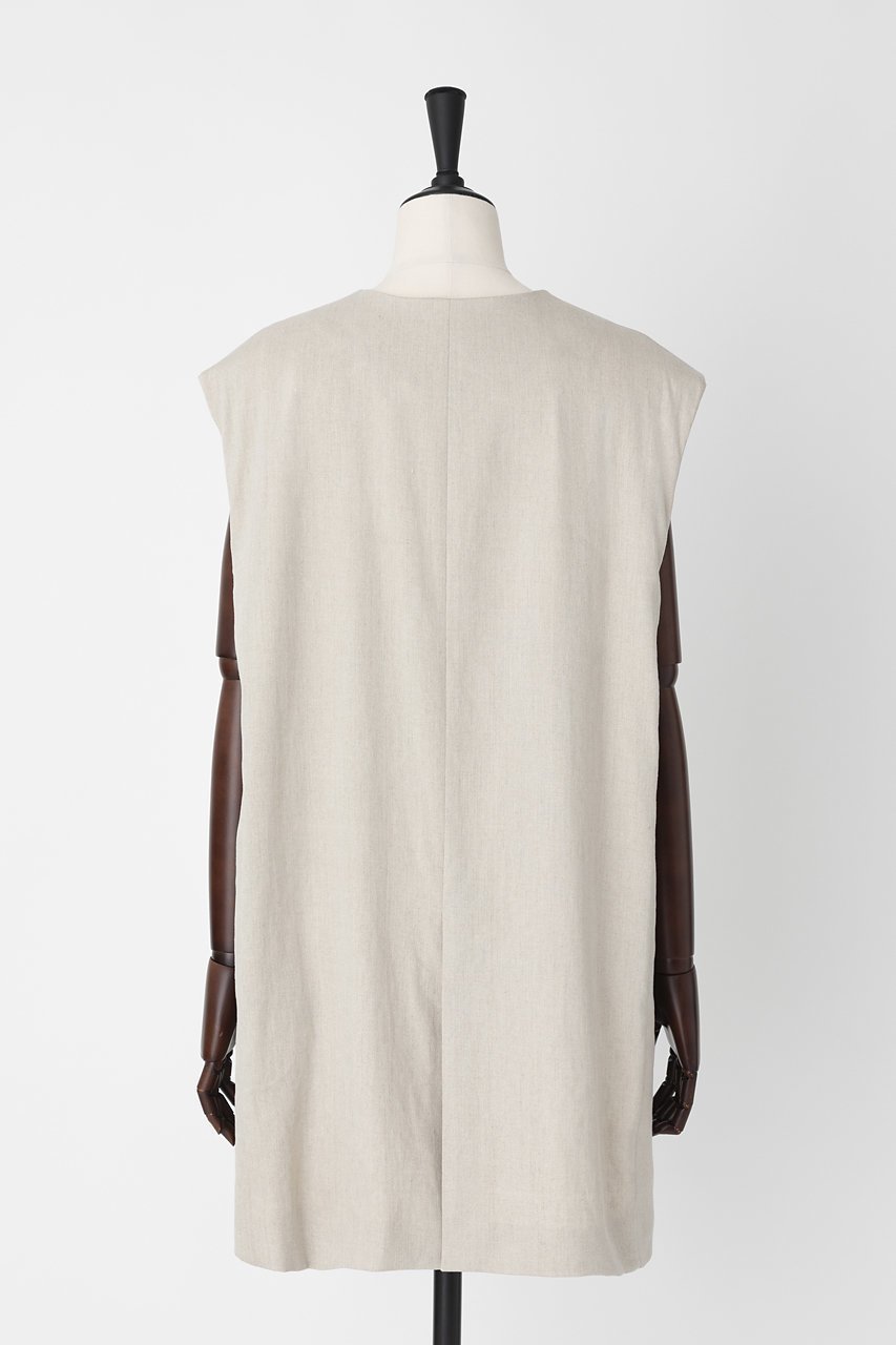 【オーヴィル/EAUVIRE】のノーカラーロングジレ 人気、トレンドファッション・服の通販 founy(ファニー) 　ファッション　Fashion　レディースファッション　WOMEN　アウター　Coat Outerwear　ジャケット　Jackets　ジャケット　Jacket　ストレッチ　Stretch　ベスト　Vest　リネン　Linen　NEW・新作・新着・新入荷　New Arrivals　other-3|ID: prp329100004496046 ipo3291000000031711296