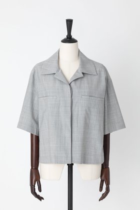 【オーヴィル/EAUVIRE】のボクシーシルエットシャツ 人気、トレンドファッション・服の通販 founy(ファニー) ファッション Fashion レディースファッション Fashion for Women トップス・カットソー Cut & Sew Tops シャツ・ブラウス・オフィスカジュアル Elegant Blouses & Button-Ups ショート Short, Short Length ストレッチ Stretch, Stretchy Fabric スリーブ Sleeve, Long Sleeve / Short Sleeve バランス Balance, Style Balance 羽織 Haori, Light Jacket |ID:prp329100004496048