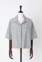 【オーヴィル/EAUVIRE】のボクシーシルエットシャツ 人気、トレンドファッション・服の通販 founy(ファニー) ファッション Fashion レディースファッション Fashion for Women トップス・カットソー Cut & Sew Tops シャツ・ブラウス・オフィスカジュアル Elegant Blouses & Button-Ups ショート Short, Short Length ストレッチ Stretch, Stretchy Fabric スリーブ Sleeve, Long Sleeve / Short Sleeve バランス Balance, Style Balance 羽織 Haori, Light Jacket thumbnail ライトグレー|ID: prp329100004496048 ipo3291000000032909734