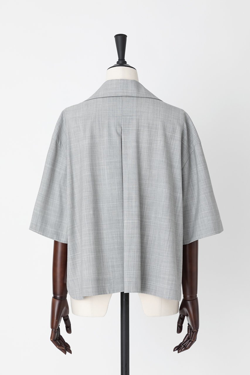 【オーヴィル/EAUVIRE】のボクシーシルエットシャツ 人気、トレンドファッション・服の通販 founy(ファニー) 　ファッション　Fashion　レディースファッション　Fashion for Women　トップス・カットソー　Cut & Sew Tops　シャツ・ブラウス・オフィスカジュアル　Elegant Blouses & Button-Ups　ショート　Short, Short Length　ストレッチ　Stretch, Stretchy Fabric　スリーブ　Sleeve, Long Sleeve / Short Sleeve　バランス　Balance, Style Balance　羽織　Haori, Light Jacket　other-3|ID: prp329100004496048 ipo3291000000032909741