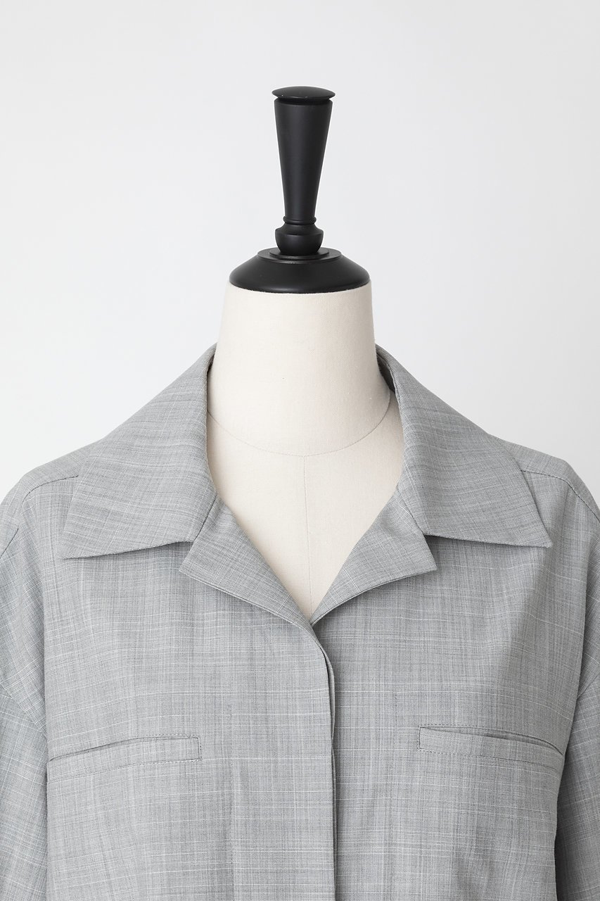 【オーヴィル/EAUVIRE】のボクシーシルエットシャツ 人気、トレンドファッション・服の通販 founy(ファニー) 　ファッション　Fashion　レディースファッション　Fashion for Women　トップス・カットソー　Cut & Sew Tops　シャツ・ブラウス・オフィスカジュアル　Elegant Blouses & Button-Ups　ショート　Short, Short Length　ストレッチ　Stretch, Stretchy Fabric　スリーブ　Sleeve, Long Sleeve / Short Sleeve　バランス　Balance, Style Balance　羽織　Haori, Light Jacket　other-4|ID: prp329100004496048 ipo3291000000032909744