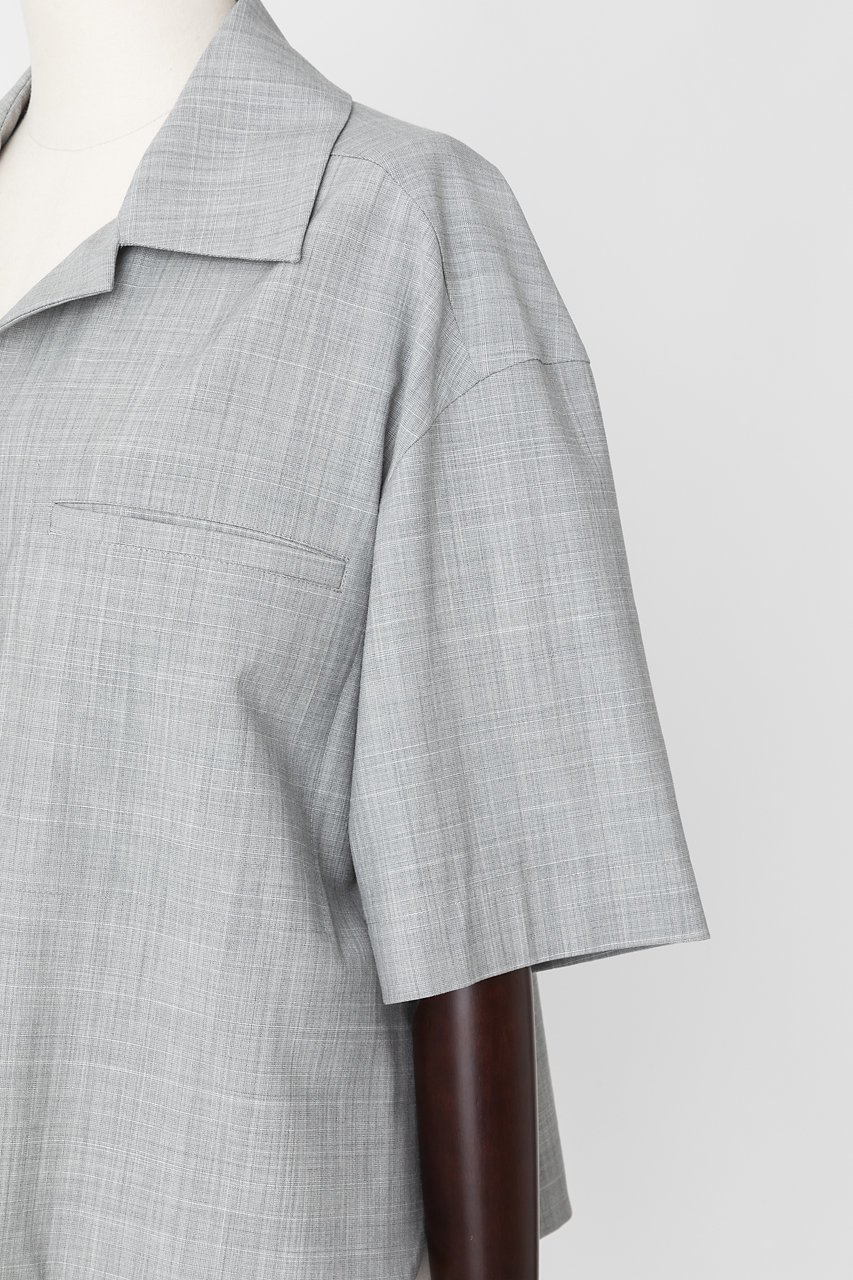 【オーヴィル/EAUVIRE】のボクシーシルエットシャツ 人気、トレンドファッション・服の通販 founy(ファニー) 　ファッション　Fashion　レディースファッション　Fashion for Women　トップス・カットソー　Cut & Sew Tops　シャツ・ブラウス・オフィスカジュアル　Elegant Blouses & Button-Ups　ショート　Short, Short Length　ストレッチ　Stretch, Stretchy Fabric　スリーブ　Sleeve, Long Sleeve / Short Sleeve　バランス　Balance, Style Balance　羽織　Haori, Light Jacket　other-6|ID: prp329100004496048 ipo3291000000032909751