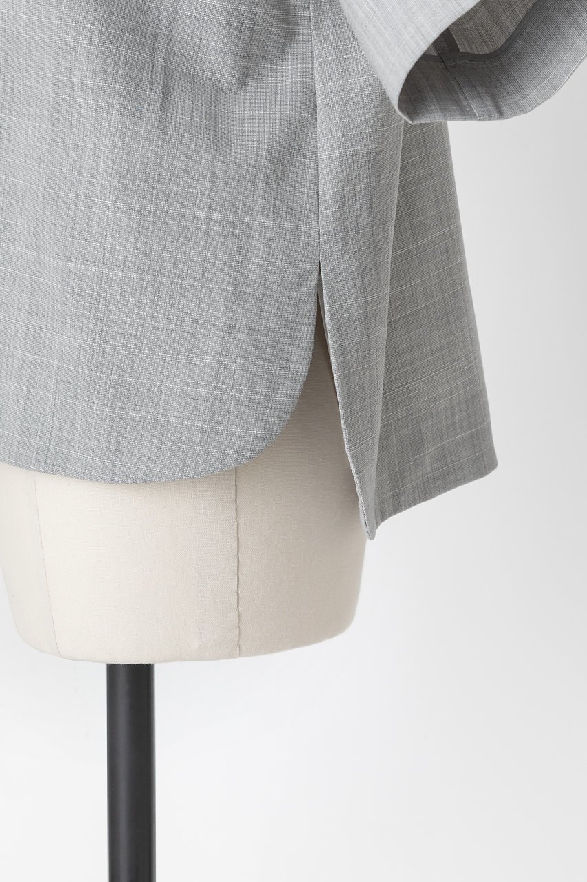 【オーヴィル/EAUVIRE】のボクシーシルエットシャツ 人気、トレンドファッション・服の通販 founy(ファニー) 　ファッション　Fashion　レディースファッション　Fashion for Women　トップス・カットソー　Cut & Sew Tops　シャツ・ブラウス・オフィスカジュアル　Elegant Blouses & Button-Ups　ショート　Short, Short Length　ストレッチ　Stretch, Stretchy Fabric　スリーブ　Sleeve, Long Sleeve / Short Sleeve　バランス　Balance, Style Balance　羽織　Haori, Light Jacket　other-8|ID: prp329100004496048 ipo3291000000032909757