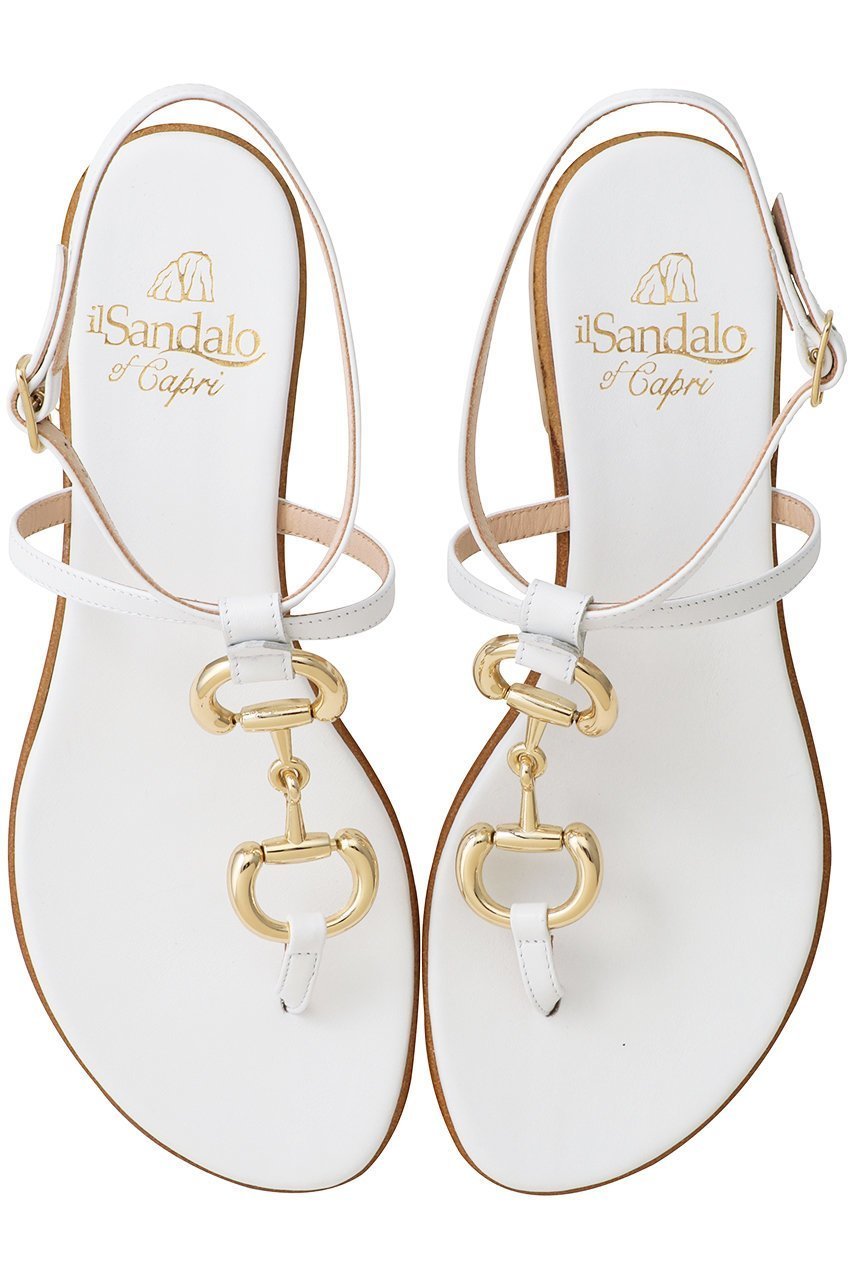 【イル サンダロ オブ カプリ/il Sandalo of Capri】のビット付きアンクルストラップトングサンダル インテリア・キッズ・メンズ・レディースファッション・服の通販 founy(ファニー) 　ファッション　Fashion　レディースファッション　Fashion for Women　エレガント 上品　Elegant　サンダル　Sandals, Summer Shoes　ヌーディ　Nude, Nude Tone　フェミニン　Feminine, Girly　夏　Summer　春　Spring　S/S・春夏　SS, Spring/Summer, Warm Season　ホワイト|ID: prp329100004496069 ipo3291000000032850395