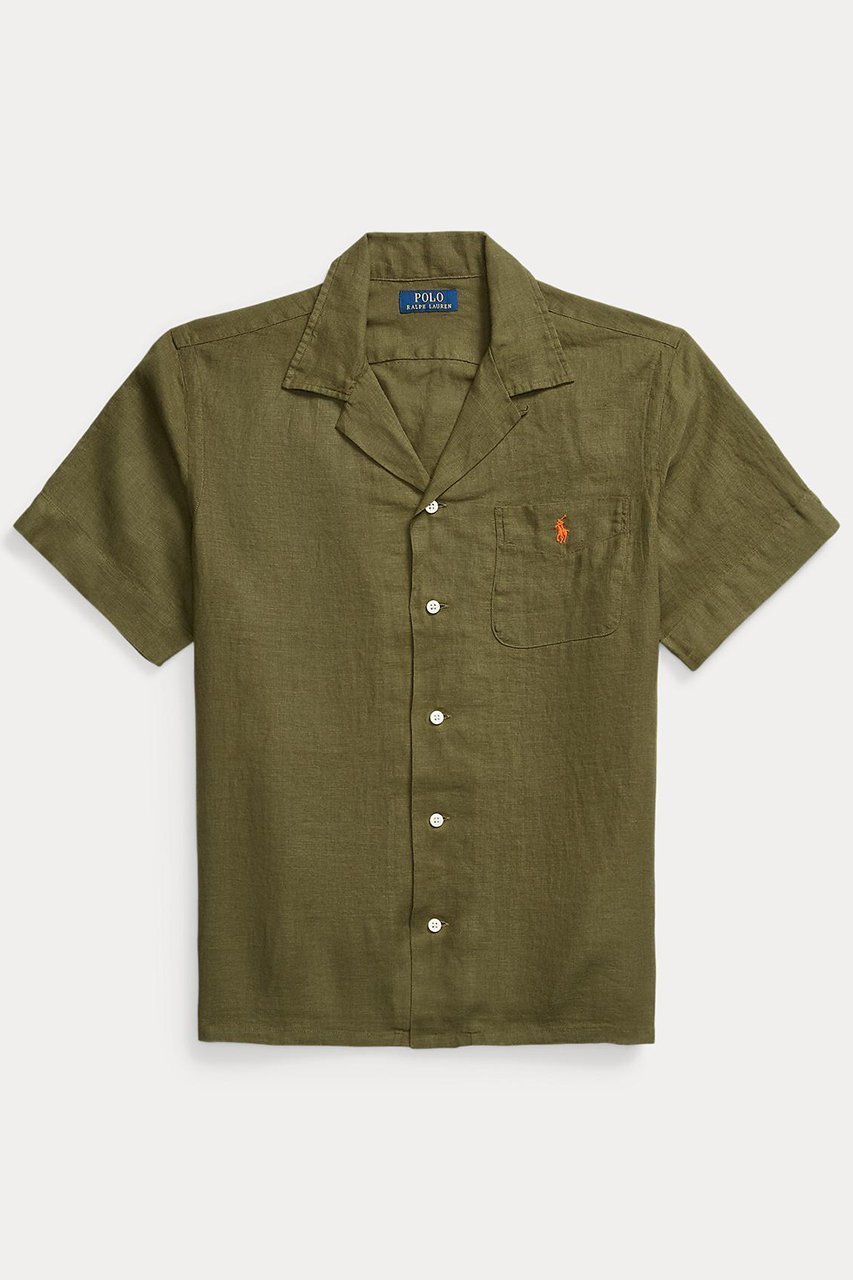 【ラルフローレン/RALPH LAUREN / MEN】の【MEN】【POLO RALPH LAUREN】クラシック フィット リネン キャンプ シャツ インテリア・キッズ・メンズ・レディースファッション・服の通販 founy(ファニー) 　ファッション　Fashion　メンズファッション　Fashion for Men　なめらか　Smooth, Silky Texture　クラシック　Classic, Timeless Style　ショート　Short, Short Length　ストレート　Straight, Straight Cut　スリーブ　Sleeve, Long Sleeve / Short Sleeve　パッチ　Patch, Appliqué　フィット　Fit, Slim Fit　プリーツ　Pleats, Pleated　ポケット　Pocket, Pocket Detail　ヨーク　Yoke, Yoke Design　リネン　Linen, Linen Fabric　リラックス　Relax, Relaxed Fit　エレガント 上品　Elegant　半袖　Short Sleeve, Half Sleeve　グリーン|ID: prp329100004496088 ipo3291000000035473965