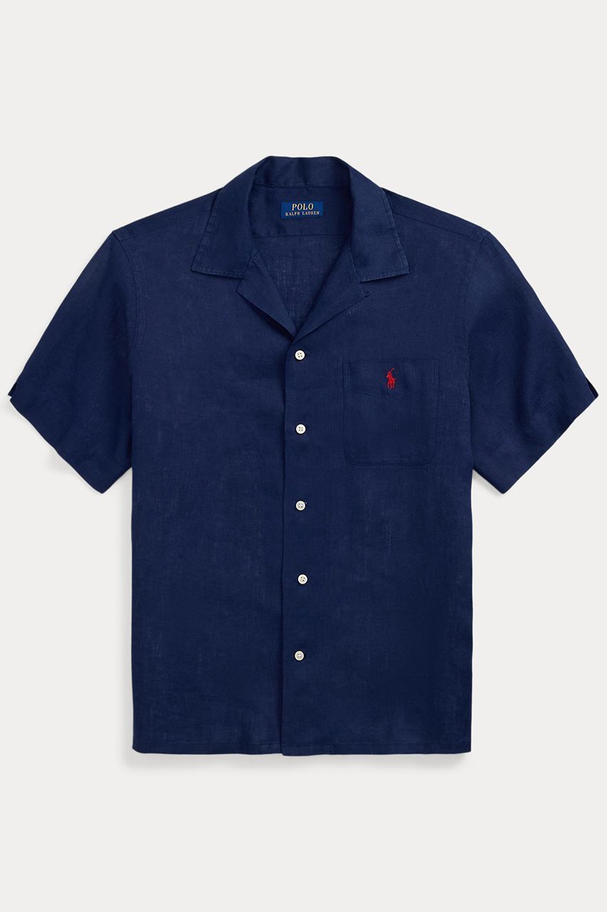 【ラルフローレン/RALPH LAUREN / MEN】の【MEN】【POLO RALPH LAUREN】クラシック フィット リネン キャンプ シャツ インテリア・キッズ・メンズ・レディースファッション・服の通販 founy(ファニー) 　ファッション　Fashion　メンズファッション　Fashion for Men　なめらか　Smooth, Silky Texture　クラシック　Classic, Timeless Style　ショート　Short, Short Length　ストレート　Straight, Straight Cut　スリーブ　Sleeve, Long Sleeve / Short Sleeve　パッチ　Patch, Appliqué　フィット　Fit, Slim Fit　プリーツ　Pleats, Pleated　ポケット　Pocket, Pocket Detail　ヨーク　Yoke, Yoke Design　リネン　Linen, Linen Fabric　リラックス　Relax, Relaxed Fit　エレガント 上品　Elegant　半袖　Short Sleeve, Half Sleeve　ネイビー|ID: prp329100004496088 ipo3291000000035822496