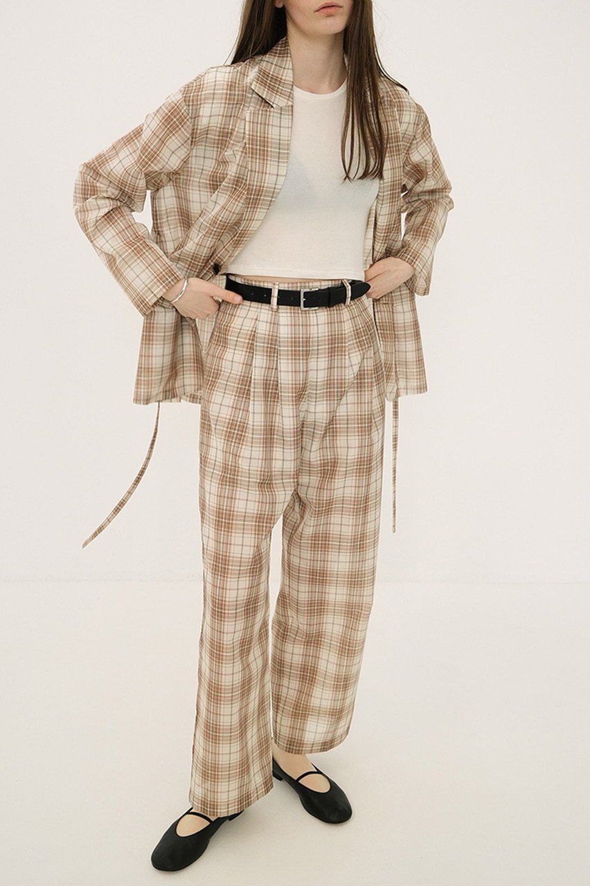 【クラネ/CLANE】のSHEER STRAIGHT PANTS/パンツ 人気、トレンドファッション・服の通販 founy(ファニー) 　ファッション　Fashion　レディースファッション　Fashion for Women　パンツ　Pants & Trousers　おすすめ　Recommended / Our Picks　シアー　Sheer, See-Through　シンプル　Simple, Minimal　ジャケット　Jacket, Outerwear　ストレート　Straight, Straight Cut　セットアップ　Set-Up, Coordinated Outfit　チェック　Check, Plaid, Tartan　トレンド　Trend, Trending Now　ミックス　Mix, Mixed Style　エレガント 上品　Elegant　夏　Summer　春　Spring　S/S・春夏　SS, Spring/Summer, Warm Season　other-8|ID: prp329100004496101 ipo3291000000035670878