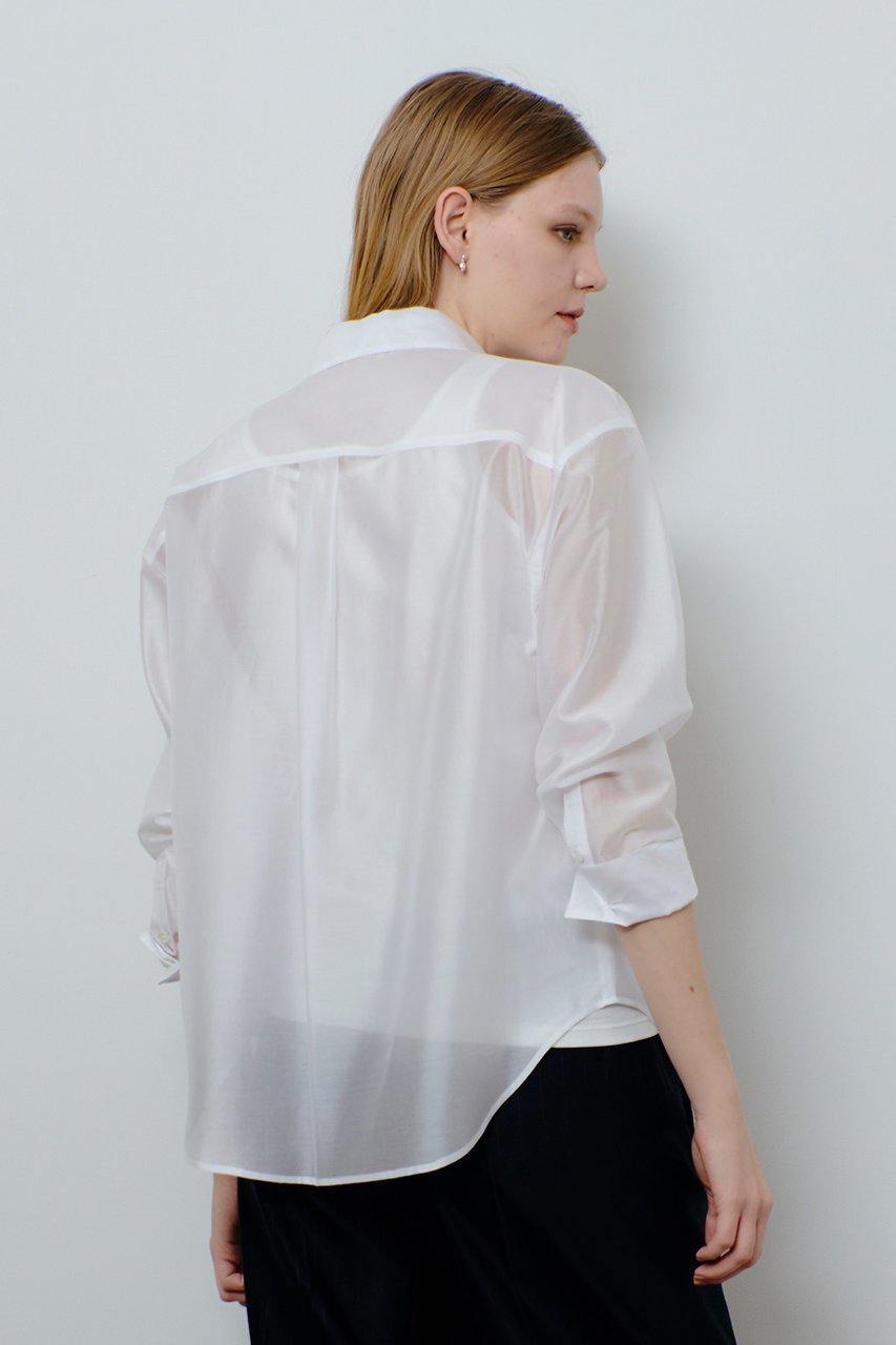 【アルアバイル/allureville】のナチュラルオーガンジーシャツブラウス 人気、トレンドファッション・服の通販 founy(ファニー) 　ファッション　Fashion　レディースファッション　Fashion for Women　トップス・カットソー　Cut & Sew Tops　シャツ・ブラウス・オフィスカジュアル　Elegant Blouses & Button-Ups　おすすめ　Recommended / Our Picks　インナー　Innerwear　カーディガン　Cardigan, Knitwear　キャミソール　Camisole, Spaghetti Strap Top　スリーブ　Sleeve, Long Sleeve / Short Sleeve　タンク　Tank Top, Sleeveless Top　ロング　Long, Long-Length　エレガント 上品　Elegant　other-7|ID: prp329100004496109 ipo3291000000032836328