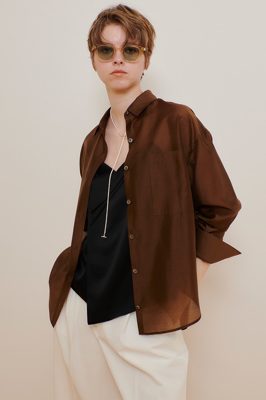 【アルアバイル/allureville】のナチュラルオーガンジーシャツブラウス 人気、トレンドファッション・服の通販 founy(ファニー) 　ファッション　Fashion　レディースファッション　Fashion for Women　トップス・カットソー　Cut & Sew Tops　シャツ・ブラウス・オフィスカジュアル　Elegant Blouses & Button-Ups　おすすめ　Recommended / Our Picks　インナー　Innerwear　カーディガン　Cardigan, Knitwear　キャミソール　Camisole, Spaghetti Strap Top　スリーブ　Sleeve, Long Sleeve / Short Sleeve　タンク　Tank Top, Sleeveless Top　ロング　Long, Long-Length　エレガント 上品　Elegant　other-7|ID: prp329100004496109 ipo3291000000035686277