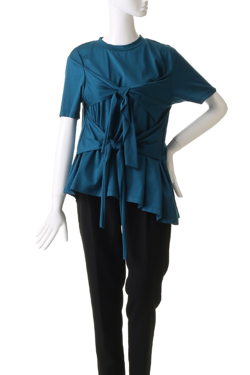 【ランバン オン ブルー/LANVIN en Bleu】のアシンメノットTシャツ 人気、トレンドファッション・服の通販 founy(ファニー) 　ファッション　Fashion　レディースファッション　Fashion for Women　トップス・カットソー　Cut & Sew Tops　シャツ・ブラウス・オフィスカジュアル　Elegant Blouses & Button-Ups　ロングTシャツ・Tシャツ　Longline T-Shirts & Tees　カットソー・ベーシックTシャツ　Cut-and-Sewn Tops / Stretch Tees & Basics　アシンメトリー　Asymmetrical Style　ショート　Short, Short Length　スリーブ　Sleeve, Long Sleeve / Short Sleeve　定番　Standard, Basic Item　無地　Plain, Solid Color　other-2|ID: prp329100004496117 ipo3291000000032852038