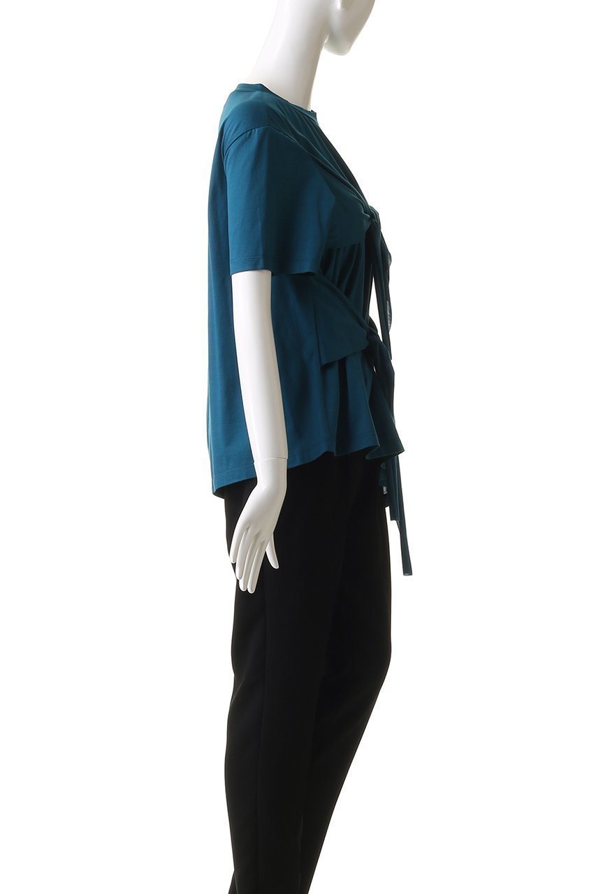 【ランバン オン ブルー/LANVIN en Bleu】のアシンメノットTシャツ 人気、トレンドファッション・服の通販 founy(ファニー) 　ファッション　Fashion　レディースファッション　Fashion for Women　トップス・カットソー　Cut & Sew Tops　シャツ・ブラウス・オフィスカジュアル　Elegant Blouses & Button-Ups　ロングTシャツ・Tシャツ　Longline T-Shirts & Tees　カットソー・ベーシックTシャツ　Cut-and-Sewn Tops / Stretch Tees & Basics　アシンメトリー　Asymmetrical Style　ショート　Short, Short Length　スリーブ　Sleeve, Long Sleeve / Short Sleeve　定番　Standard, Basic Item　無地　Plain, Solid Color　other-3|ID: prp329100004496117 ipo3291000000032852045