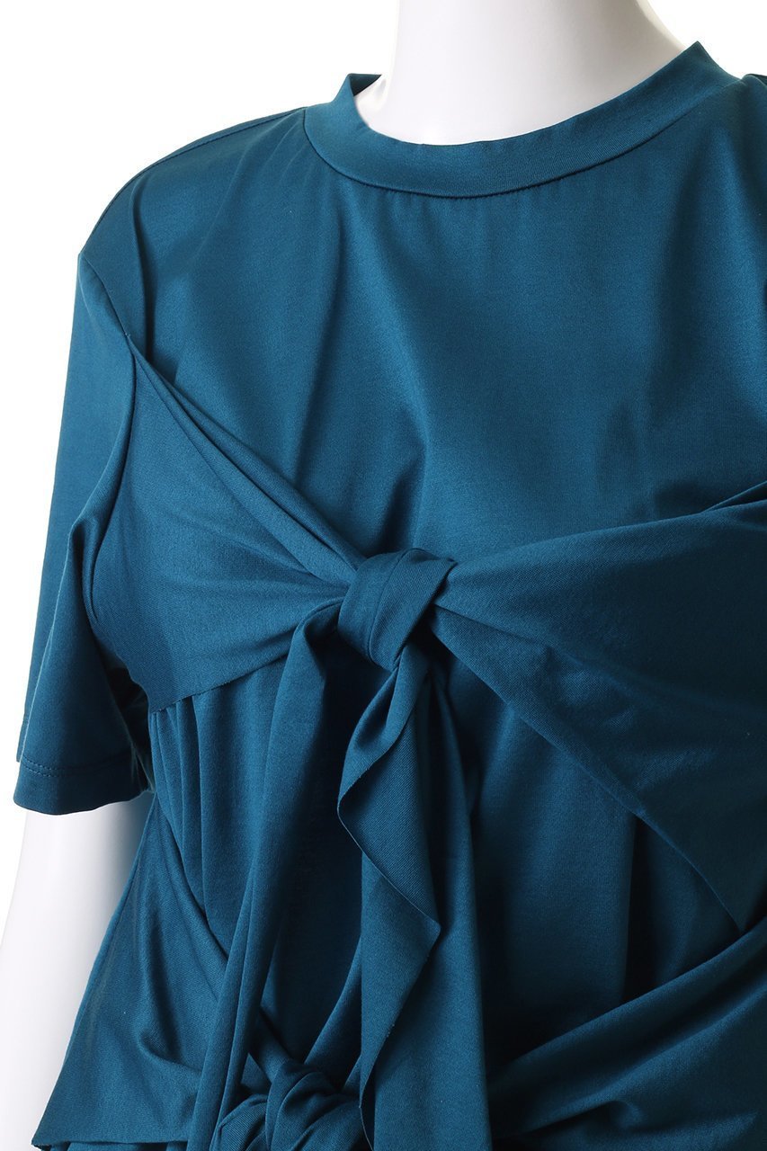 【ランバン オン ブルー/LANVIN en Bleu】のアシンメノットTシャツ 人気、トレンドファッション・服の通販 founy(ファニー) 　ファッション　Fashion　レディースファッション　Fashion for Women　トップス・カットソー　Cut & Sew Tops　シャツ・ブラウス・オフィスカジュアル　Elegant Blouses & Button-Ups　ロングTシャツ・Tシャツ　Longline T-Shirts & Tees　カットソー・ベーシックTシャツ　Cut-and-Sewn Tops / Stretch Tees & Basics　アシンメトリー　Asymmetrical Style　ショート　Short, Short Length　スリーブ　Sleeve, Long Sleeve / Short Sleeve　定番　Standard, Basic Item　無地　Plain, Solid Color　other-5|ID: prp329100004496117 ipo3291000000032852055