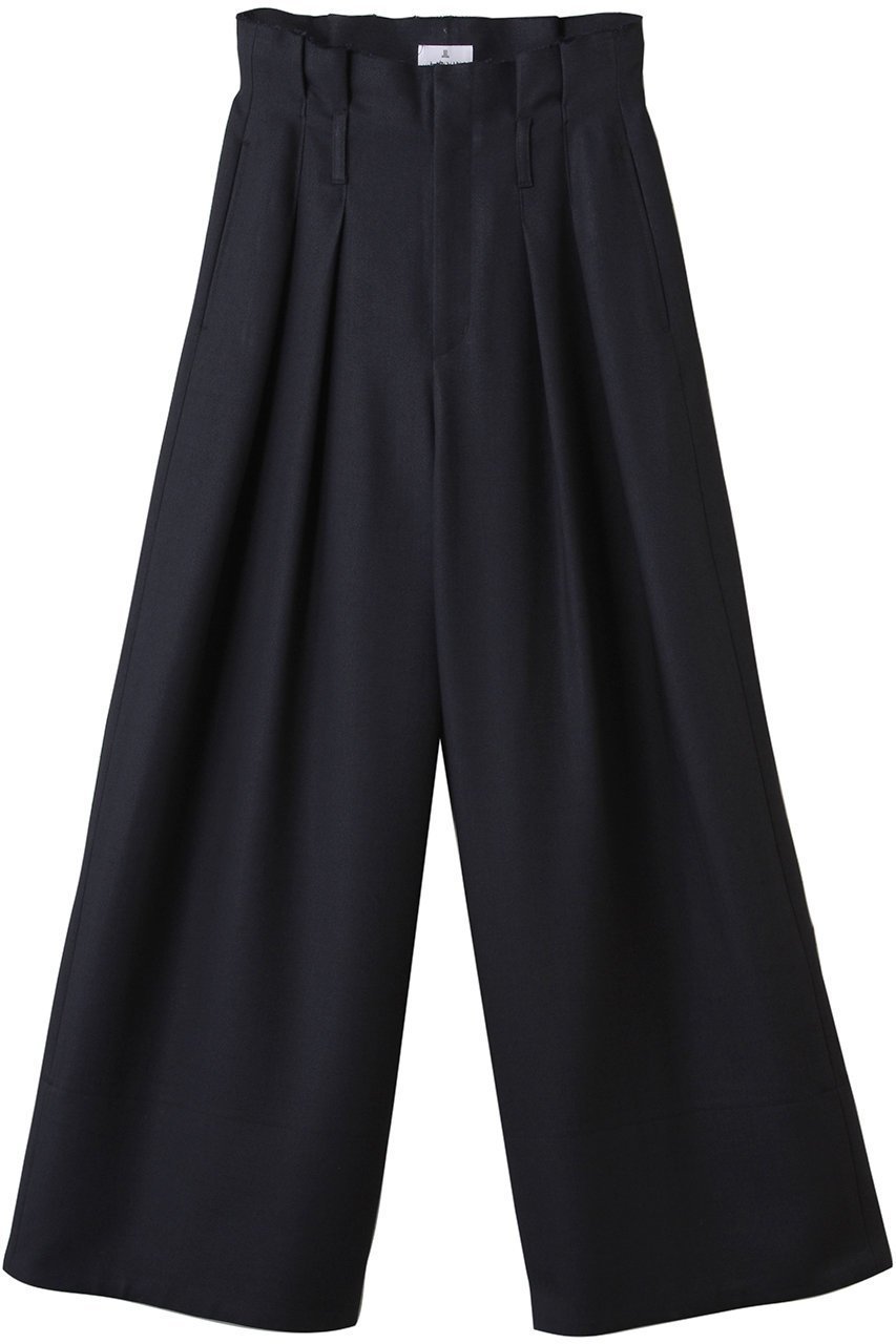 【ランバン オン ブルー/LANVIN en Bleu】のオックスハイウエストワイドパンツ インテリア・キッズ・メンズ・レディースファッション・服の通販 founy(ファニー) 　ファッション　Fashion　レディースファッション　Fashion for Women　パンツ　Pants & Trousers　ダブル　Double, Double-Breasted　マニッシュ　Mannish, Boyish　リラックス　Relax, Relaxed Fit　ワイド　Wide, Wide Fit　ネイビー|ID: prp329100004496121 ipo3291000000032900979