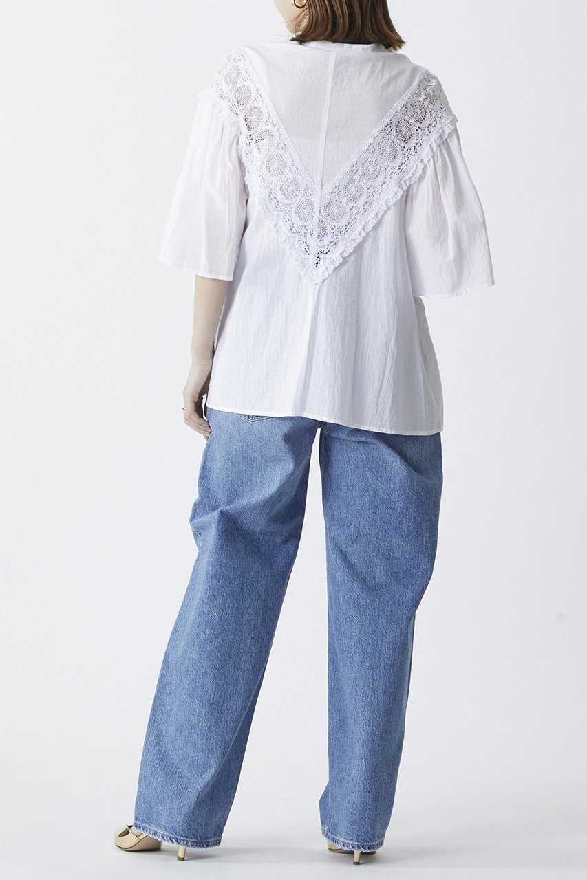 【プルミエ アロンディスモン/1er Arrondissement】の【normment】コットンボイルレースブラウス 人気、トレンドファッション・服の通販 founy(ファニー) 　ファッション　Fashion　レディースファッション　WOMEN　トップス・カットソー　Tops/Tshirt　シャツ/ブラウス　Shirts/Blouses　ショート　Short　スリーブ　Sleeve　フェミニン　Feminine　レース　Race　other-8|ID: prp329100004496128 ipo3291000000032013369