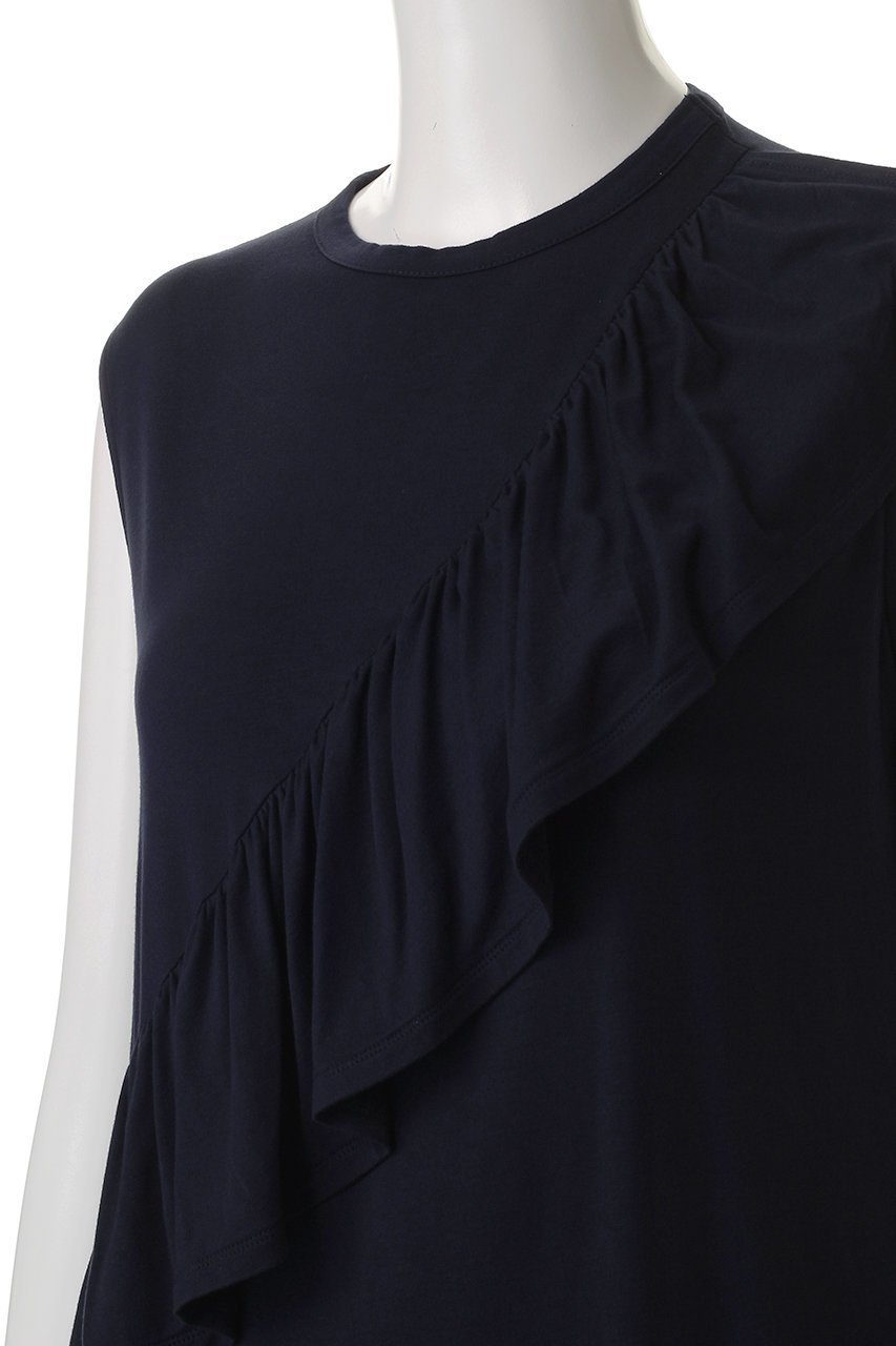 【スリー ドッツ/three dots】のトラベルライン ラッフルタンク 人気、トレンドファッション・服の通販 founy(ファニー) 　ファッション　Fashion　レディースファッション　WOMEN　トップス・カットソー　Tops/Tshirt　キャミソール / ノースリーブ　No Sleeves　シャツ/ブラウス　Shirts/Blouses　ロング / Tシャツ　T-Shirts　カットソー　Cut and Sewn　キャミソール　Camisole　タンク　Tank　トラベル　Travel　フェミニン　Feminine　フロント　Front　人気　Popularity　NEW・新作・新着・新入荷　New Arrivals　other-5|ID: prp329100004496147 ipo3291000000031712183