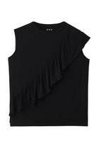 【スリー ドッツ/three dots】のトラベルライン ラッフルタンク ブラック|ID: prp329100004496147 ipo3291000000035343039