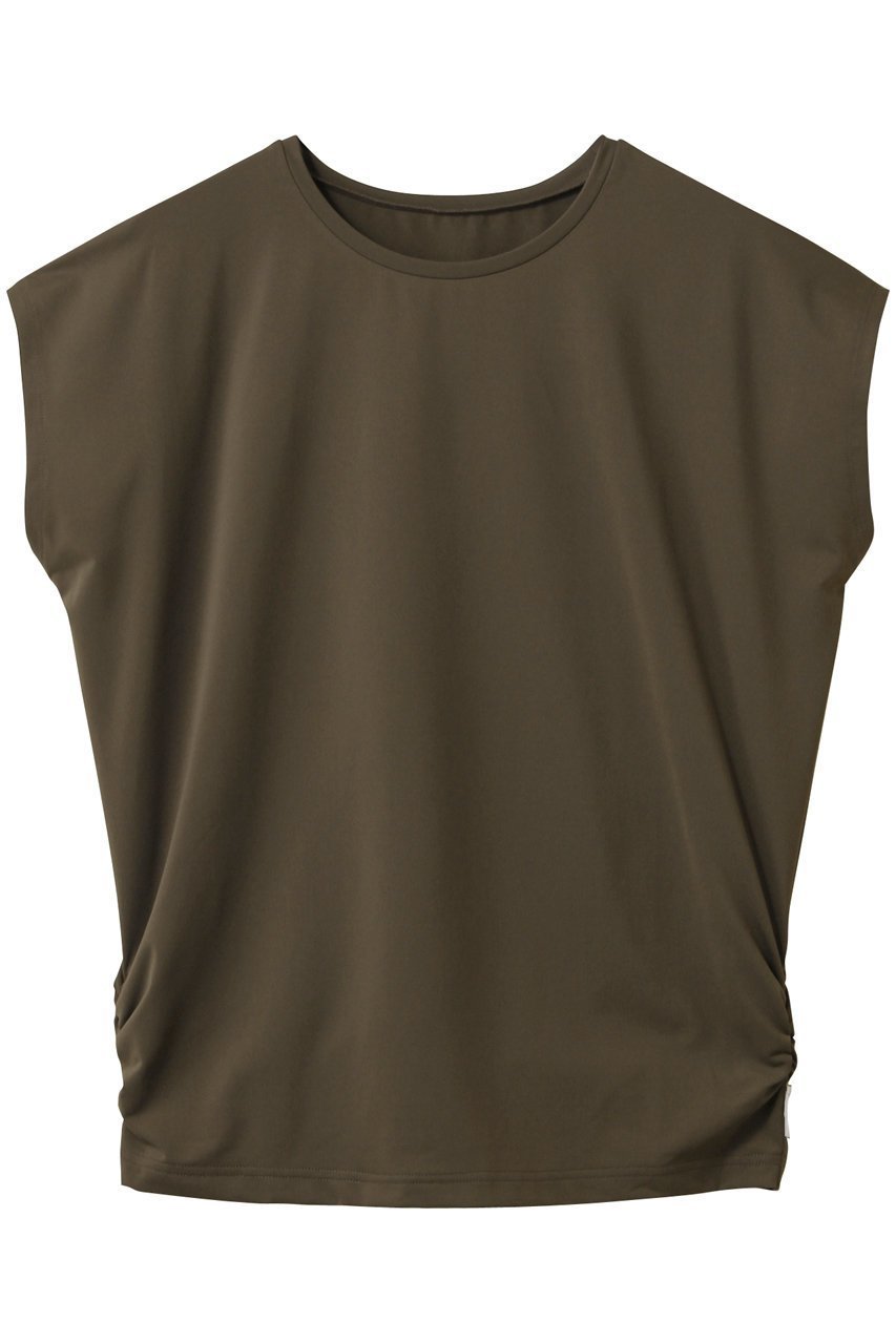 【ジュリエ/Julier】のEcocoフレンチスリーブトップス インテリア・キッズ・メンズ・レディースファッション・服の通販 founy(ファニー) 　ファッション　Fashion　レディースファッション　Fashion for Women　トップス・カットソー　Cut & Sew Tops　スポーツウェア　Functional & Stylish Sportswear　スポーツ トップス　Athletic Tops / Workout Tops / Training Shirts　シンプル　Simple, Minimal　スポーツ　Sports, Activewear　スリーブ　Sleeve, Long Sleeve / Short Sleeve　フィット　Fit, Slim Fit　フレンチ　French, French Style　ヨガ　Yoga, Yoga Wear　ワーク　Workwear, Utility Style　カーキ|ID: prp329100004496154 ipo3291000000035418377