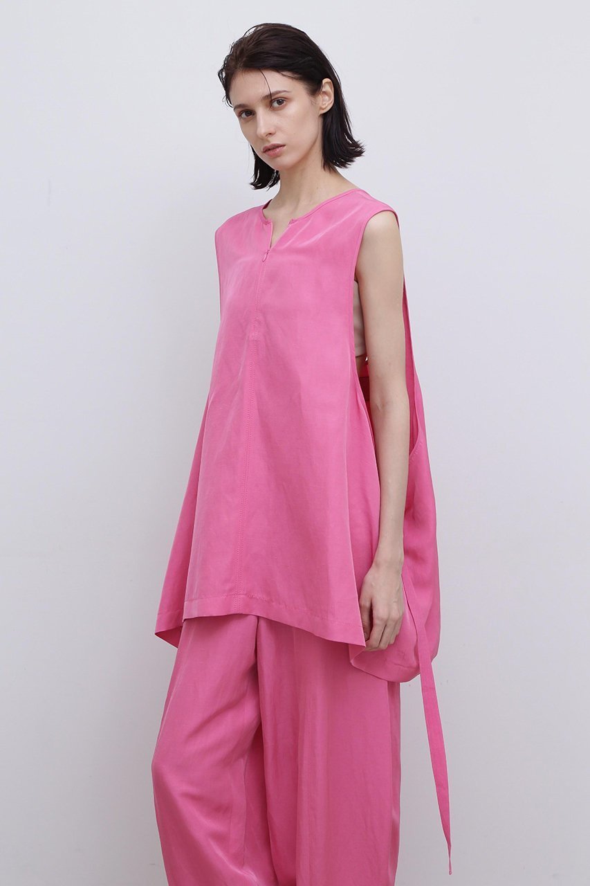 【アドーア/ADORE】のトリアセリネンブラウス インテリア・キッズ・メンズ・レディースファッション・服の通販 founy(ファニー) 　ファッション　Fashion　レディースファッション　WOMEN　トップス・カットソー　Tops/Tshirt　キャミソール / ノースリーブ　No Sleeves　シャツ/ブラウス　Shirts/Blouses　インナー　Inner　スタンダード　Standard　ノースリーブ　No Sleeve　パッチ　Patch　フロント　Front　リネン　Linen　エレガント 上品　Elegant　今季　This Season　ピンク|ID: prp329100004496215 ipo3291000000031804640
