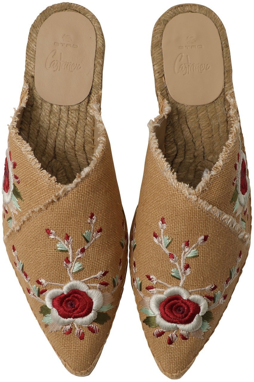 【カスタニエール/Castaner】の【ETRO×Castaner】ROSANA ETRO フラワー刺繍フラットミュール 人気、トレンドファッション・服の通販 founy(ファニー) 　ファッション　Fashion　レディースファッション　WOMEN　シューズ　Shoes　フラット　Flat　フラワー　Flower　フリンジ　Fringe　モダン　Modern　エレガント 上品　Elegant　NEW・新作・新着・新入荷　New Arrivals　 other-1|ID: prp329100004497541 ipo3291000000031728004