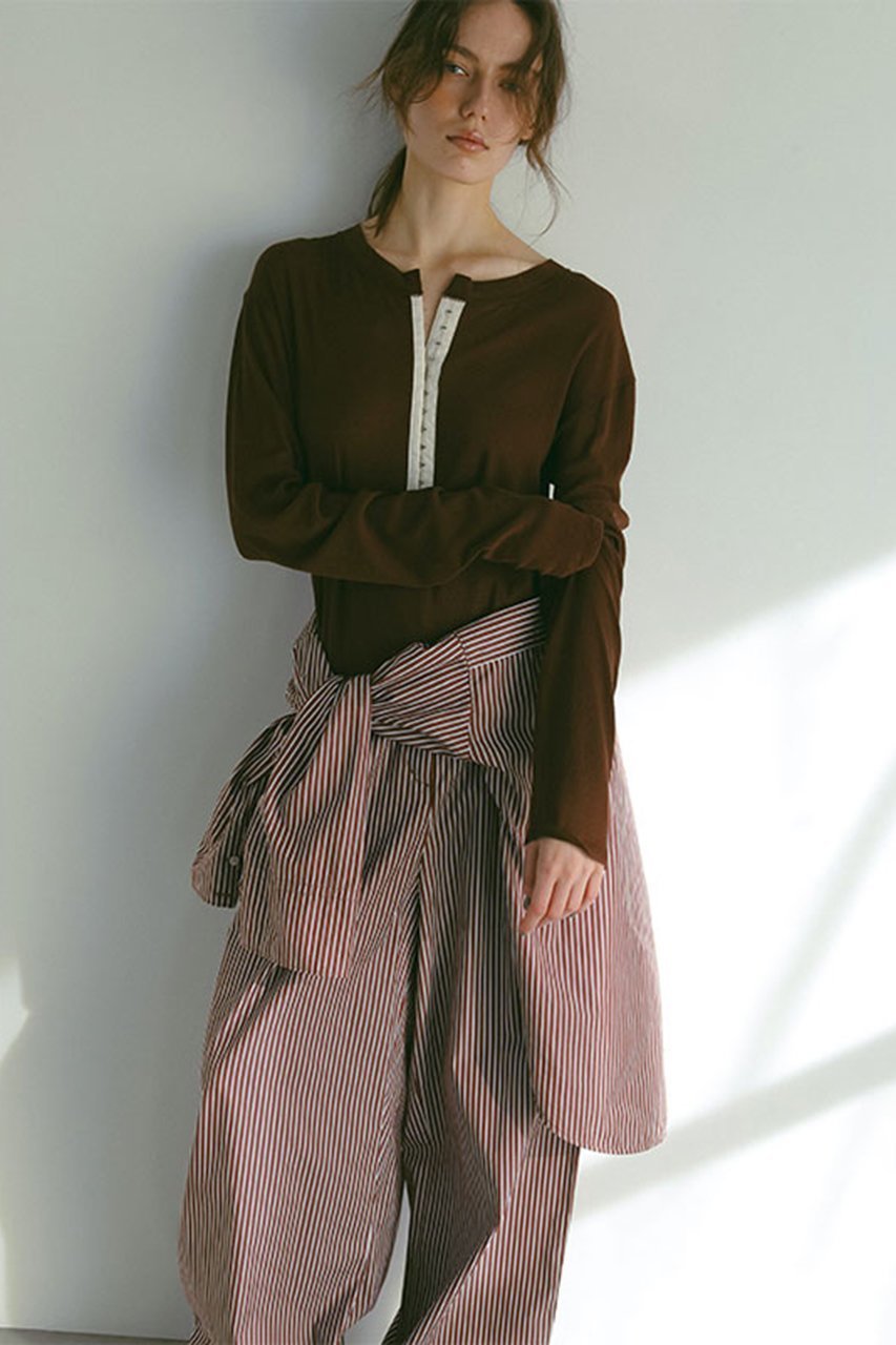 【エトレトウキョウ/ETRE TOKYO】のフロントホックソフトプルオーバー 人気、トレンドファッション・服の通販 founy(ファニー) 　ファッション　Fashion　レディースファッション　Fashion for Women　トップス・カットソー　Cut & Sew Tops　シャツ・ブラウス・オフィスカジュアル　Elegant Blouses & Button-Ups　ロングTシャツ・Tシャツ　Longline T-Shirts & Tees　カジュアルプルオーバー・ニットトップス　Pullovers & Knit Tops / Casual Pullovers　カットソー・ベーシックTシャツ　Cut-and-Sewn Tops / Stretch Tees & Basics　おすすめ　Recommended / Our Picks　スリーブ　Sleeve, Long Sleeve / Short Sleeve　フロント　Front, Front Design　ラウンド　Round, Round Neck　ロング　Long, Long-Length　エレガント 上品　Elegant　other-2|ID: prp329100004497569 ipo3291000000032849019
