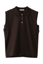 【エブール/ebure】のクロシェパーツカノコ ノースリーブポロカラーカットソー ブラウン|ID: prp329100004497575 ipo3291000000032908782