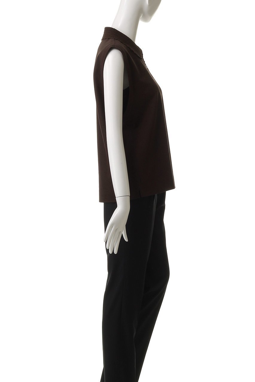 【エブール/ebure】のクロシェパーツカノコ ノースリーブポロカラーカットソー 人気、トレンドファッション・服の通販 founy(ファニー) 　ファッション　Fashion　レディースファッション　Fashion for Women　トップス・カットソー　Cut & Sew Tops　キャミソール&ノースリーブ　Camisoles & Sleeveless Tops　シャツ・ブラウス・オフィスカジュアル　Elegant Blouses & Button-Ups　ポロシャツ・きれいめカジュアル　Smart-Casual Polo Tops　カットソー・ベーシックTシャツ　Cut-and-Sewn Tops / Stretch Tees & Basics　かぎ針　Crochet　カットソー　Cut and Sewn Top　ジャケット　Jacket, Outerwear　ダブル　Double, Double-Breasted　ポロシャツ　Polo Shirt, Collared Tee　other-3|ID: prp329100004497575 ipo3291000000032908791