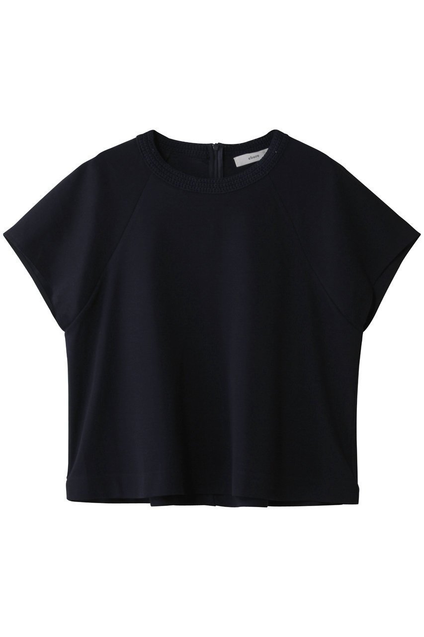 【エブール/ebure】のクロシェパーツカノコ フレアカットソー インテリア・キッズ・メンズ・レディースファッション・服の通販 founy(ファニー) 　ファッション　Fashion　レディースファッション　Fashion for Women　トップス・カットソー　Cut & Sew Tops　シャツ・ブラウス・オフィスカジュアル　Elegant Blouses & Button-Ups　ロングTシャツ・Tシャツ　Longline T-Shirts & Tees　カットソー・ベーシックTシャツ　Cut-and-Sewn Tops / Stretch Tees & Basics　かぎ針　Crochet　ショート　Short, Short Length　スリーブ　Sleeve, Long Sleeve / Short Sleeve　ダブル　Double, Double-Breasted　バランス　Balance, Style Balance　フレア　Flare, Flared　ネイビー|ID: prp329100004497577 ipo3291000000032847757