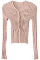 【スタニングルアー/STUNNING LURE】のrシアーリブVネックカーディガン 人気、トレンドファッション・服の通販 founy(ファニー) ファッション Fashion レディースファッション Fashion for Women トップス・カットソー Cut & Sew Tops ニット Knit Tops & Sweaters カーディガン・羽織り Layered Style Cardigans Vネックトップス V-Neck Tops / V-Cut Neckline Shirts カーディガン Cardigan, Knitwear シアー Sheer, See-Through シンプル Simple, Minimal デコルテ Décolleté, Neckline エレガント 上品 Elegant 切替 Switching, Contrast Panel thumbnail ライトピンク|ID: prp329100004497587 ipo3291000000032792679