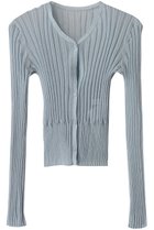 【スタニングルアー/STUNNING LURE】のrシアーリブVネックカーディガン 人気、トレンドファッション・服の通販 founy(ファニー) ファッション Fashion レディースファッション Fashion for Women トップス・カットソー Cut & Sew Tops ニット Knit Tops & Sweaters カーディガン・羽織り Layered Style Cardigans Vネックトップス V-Neck Tops / V-Cut Neckline Shirts カーディガン Cardigan, Knitwear シアー Sheer, See-Through シンプル Simple, Minimal デコルテ Décolleté, Neckline エレガント 上品 Elegant 切替 Switching, Contrast Panel thumbnail ライトブルー|ID: prp329100004497587 ipo3291000000032792683