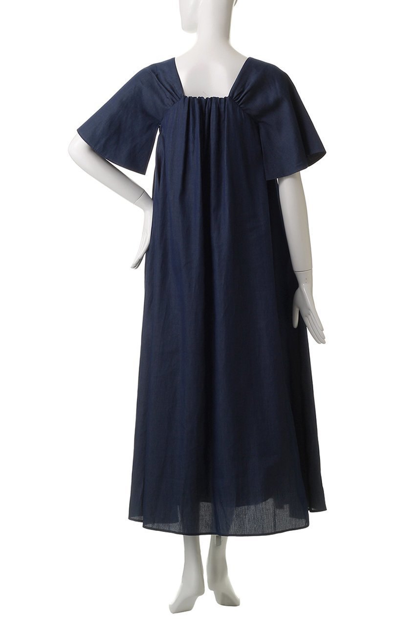 【エブール/ebure】の【店舗限定】ダンガリーライトコットン デニムハーフスリーブワンピース 人気、トレンドファッション・服の通販 founy(ファニー) 　ファッション　Fashion　レディースファッション　Fashion for Women　ワンピース　Dresses　チュニック　Tunic Tops & Dresses　スクエア　Square, Square Shape　チュニック　Tunic, Long Top　フレア　Flare, Flared　エレガント 上品　Elegant　再入荷　Restock / Back in Stock　夏　Summer　旅行　Travel　other-4|ID: prp329100004497600 ipo3291000000032629955
