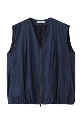 【エブール/ebure】 【店舗限定】ダンガリーライトコットン デニムブルゾンライクジレ人気、トレンドファッション・服の通販 founy(ファニー) ファッション Fashion レディースファッション Ladies' Fashion Online アウター Coat Outerwear ジャケット Jackets ブルゾン Blouson/Jackets ジャケット Jacket スピンドル Spindle デニム Denim バルーン Balloon ベスト Vest ボトム Bottom エレガント 上品 Elegant 再入荷 Restock/Back In Stock/Re Arrival |ID:prp329100004497603