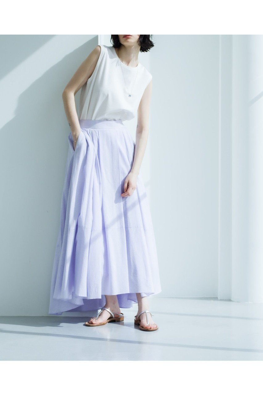 【エブール/ebure】の【店舗限定】スラブリネン ギャザーロングスカート 人気、トレンドファッション・服の通販 founy(ファニー) 　ファッション　Fashion　レディースファッション　WOMEN　スカート　Skirt　ロングスカート　Long Skirt　ギャザー　Gather　シャンブレー　Chambray　フロント　Front　リネン　Linen　ロング　Long　今季　This Season　NEW・新作・新着・新入荷　New Arrivals　other-6|ID: prp329100004497608 ipo3291000000031728510